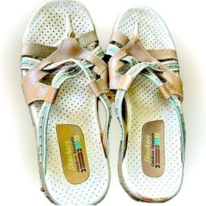 Skechers Reggae Soundproof Slide Sandal Thong Womens Size 8